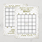 Vrijgezellenfeest Bingo | Gouden Confetti Uitnodiging Briefkaart (Voorkant / Achterkant)