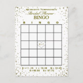 Vrijgezellenfeest Bingo | Gouden Confetti Uitnodiging Briefkaart (Voorkant)