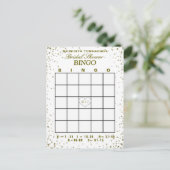 Vrijgezellenfeest Bingo | Gouden Confetti Uitnodiging Briefkaart (Staand voorkant)