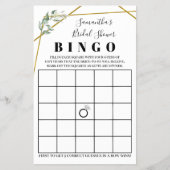 Vrijgezellenfeest Bingo Greenery Gold Game Card Flyer (Voorkant)