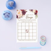 Vrijgezellenfeest Bingo Marsala Flowers Game Card Flyer (Enkel)