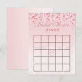 Vrijgezellenfeest Bingo | roze blos Uitnodiging Briefkaart (Voorkant / Achterkant)