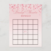 Vrijgezellenfeest Bingo | roze blos Uitnodiging Briefkaart (Voorkant)