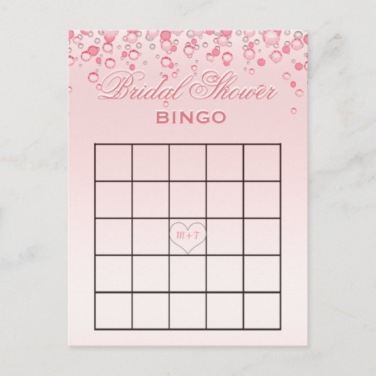Vrijgezellenfeest Bingo | roze blos Uitnodiging Briefkaart (Voorkant)