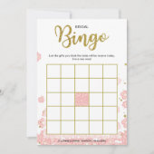 vrijgezellenfeest Bingo | Roze en goudflora Kaart (Voorkant)