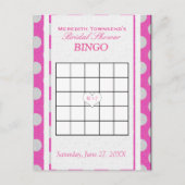 Vrijgezellenfeest Bingo | Roze en Zilver Uitnodiging Briefkaart (Voorkant)