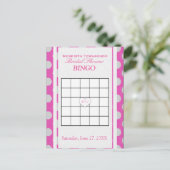 Vrijgezellenfeest Bingo | Roze en Zilver Uitnodiging Briefkaart (Staand voorkant)