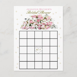 Vrijgezellenfeest Bingo | Roze rozen Uitnodiging Briefkaart