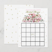 Vrijgezellenfeest Bingo | Roze rozen Uitnodiging Briefkaart (Voorkant / Achterkant)