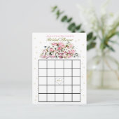 Vrijgezellenfeest Bingo | Roze rozen Uitnodiging Briefkaart (Staand voorkant)