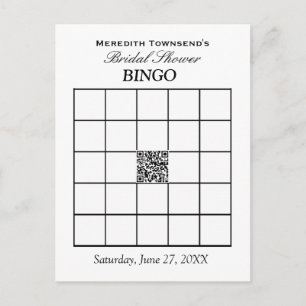 Vrijgezellenfeest Bingo Typography Simple Plain QR Uitnodiging Briefkaart