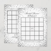 Vrijgezellenfeest Bingo | zilveren Confetti Uitnodiging Briefkaart (Voorkant / Achterkant)