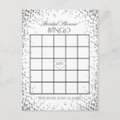 Vrijgezellenfeest Bingo | zilveren Confetti Uitnodiging Briefkaart (Voorkant)