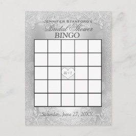 Vrijgezellenfeest Bingo | Zilveren Elegantie Uitnodiging Briefkaart