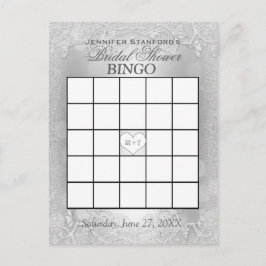 Vrijgezellenfeest Bingo | Zilveren Elegantie Uitnodiging Briefkaart