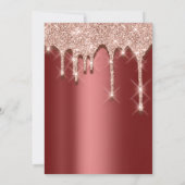 Vrijgezellenfeest Birthday 16e Roos 3D Bourgogne Kaart (Achterkant)