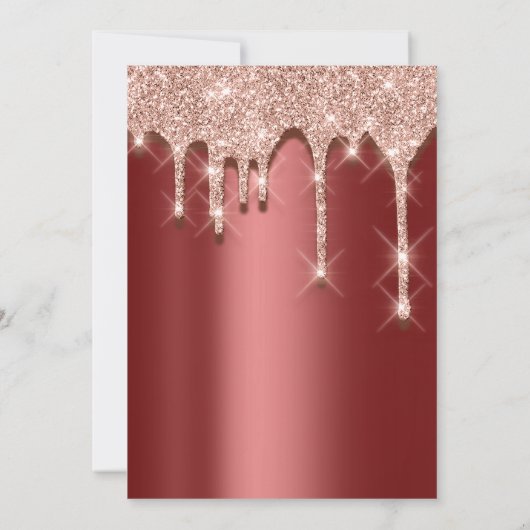 Vrijgezellenfeest Birthday 16e Roos 3D Bourgogne Kaart (Achterkant)