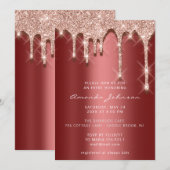 Vrijgezellenfeest Birthday 16e Roos 3D Bourgogne Kaart (Voorkant / Achterkant)