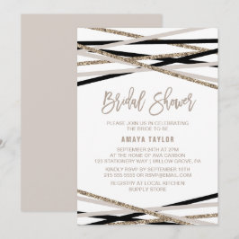 Vrijgezellenfeest Black and Ivory Streamers Kaart