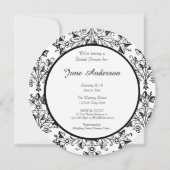 Vrijgezellenfeest Black Daisy Damask Custom Invita Kaart (Achterkant)