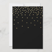 VRIJGEZELLENFEEST Black Gold Foil Confetti Invitat Kaart (Achterkant)