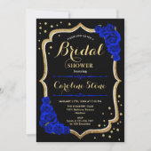 Vrijgezellenfeest - Black Gold Royal Blue Kaart (Voorkant)