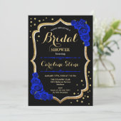 Vrijgezellenfeest - Black Gold Royal Blue Kaart (Staand voorkant)