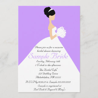 vrijgezellenfeest Black Hair Bride Invitation Kaart