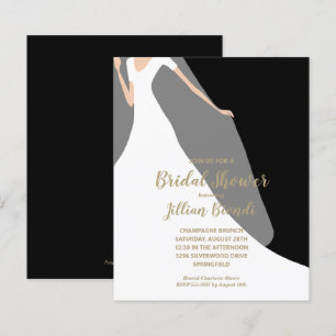 Vrijgezellenfeest Black Invitations Dress en Veil