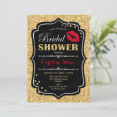 Vrijgezellenfeest - Black Red Gold Kaart (Staand voorkant)