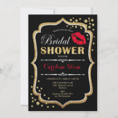 Vrijgezellenfeest - Black Red Gold Kaart (Voorkant)