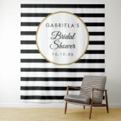 Vrijgezellenfeest Black Stripe Gold Photo Backdrop Wandkleed (In situ)