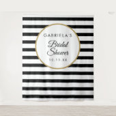 Vrijgezellenfeest Black Stripe Gold Photo Backdrop Wandkleed (Voorkant)