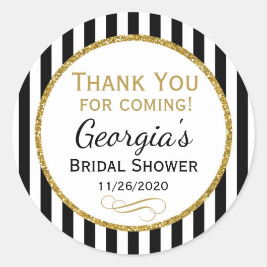 Vrijgezellenfeest Black Stripe Hartelijk dank voor Ronde Sticker (Voorkant)