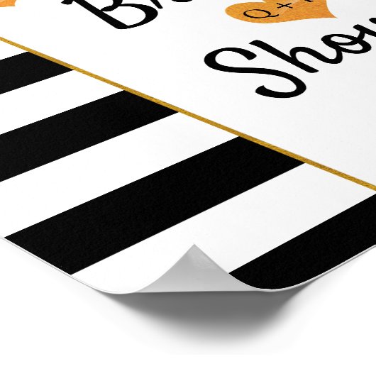 Vrijgezellenfeest Black & White Stripes King & Que Poster (Hoek)