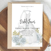 Vrijgezellenfeest Blauw Bloemen Waterverf Trouwjur Kaart