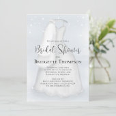 Vrijgezellenfeest Blauw Elegant Script Trouwjurk Kaart (Staand voorkant)