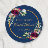 Vrijgezellenfeest blauw florese bogung bedankjes labels (Voorkant)