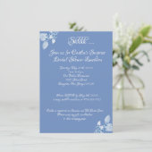 Vrijgezellenfeest, blauw op blauw kaart (Staand voorkant)