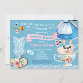 Vrijgezellenfeest blauw roze kaart (Voorkant)