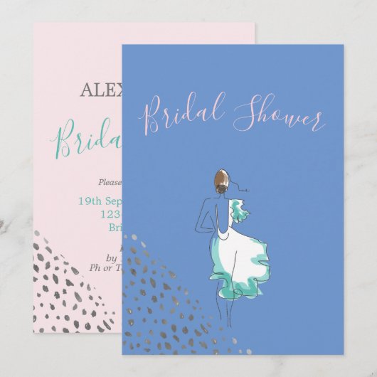 Vrijgezellenfeest Blauw Roze Wit Eenvoudig Kaart (Voorkant / Achterkant)