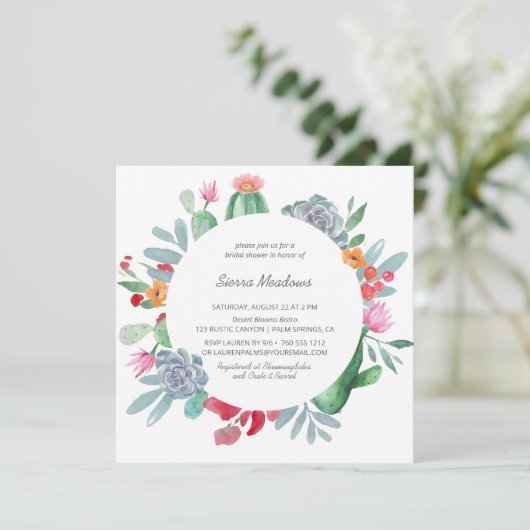 Vrijgezellenfeest blauw woestijncactus ventilator kaart (Staand voorkant)