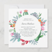 Vrijgezellenfeest blauw woestijncactus ventilator kaart (Voorkant)