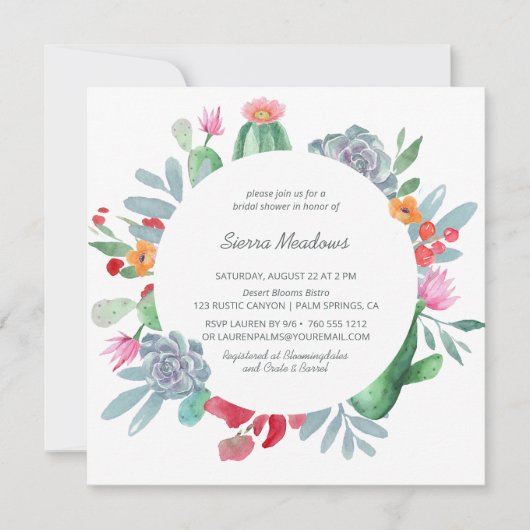 Vrijgezellenfeest blauw woestijncactus ventilator kaart (Voorkant)