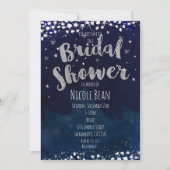 Vrijgezellenfeest Blauw & Zilveren Sterrenuitnodig Kaart (Voorkant)
