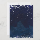 Vrijgezellenfeest Blauw & Zilveren Sterrenuitnodig Kaart (Achterkant)
