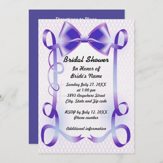 Vrijgezellenfeest Blauwe Bow en lint grensgebied u Kaart (Voorkant / Achterkant)