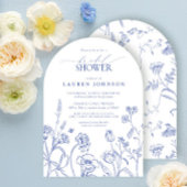 Vrijgezellenfeest blauwe en witte tuinbloemen kaart