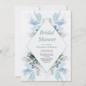 Vrijgezellenfeest Blauwe Floral Waterverf Kaart (Voorkant)