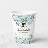 Vrijgezellenfeest  Blauwe Florals Regency Society Papieren Bekers (Voorkant)